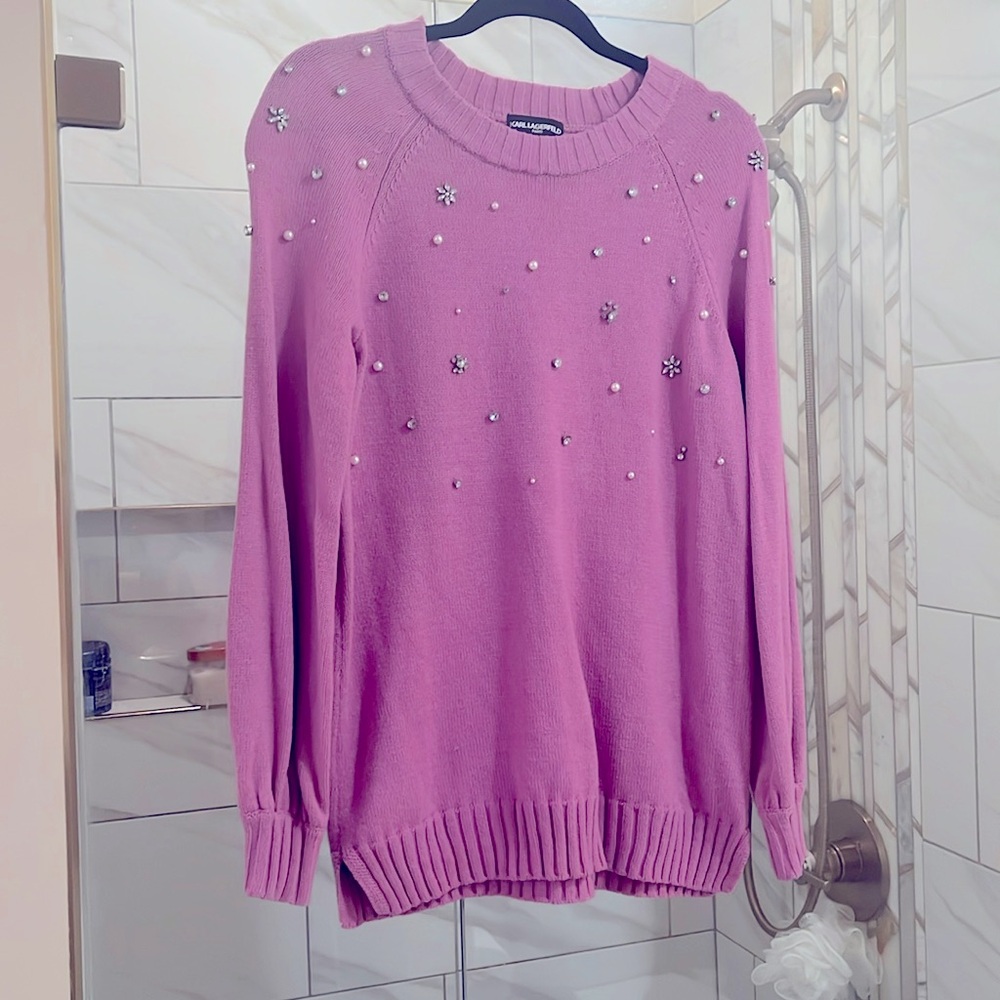 Karl Lagerfield Pink Sparkly Sweater